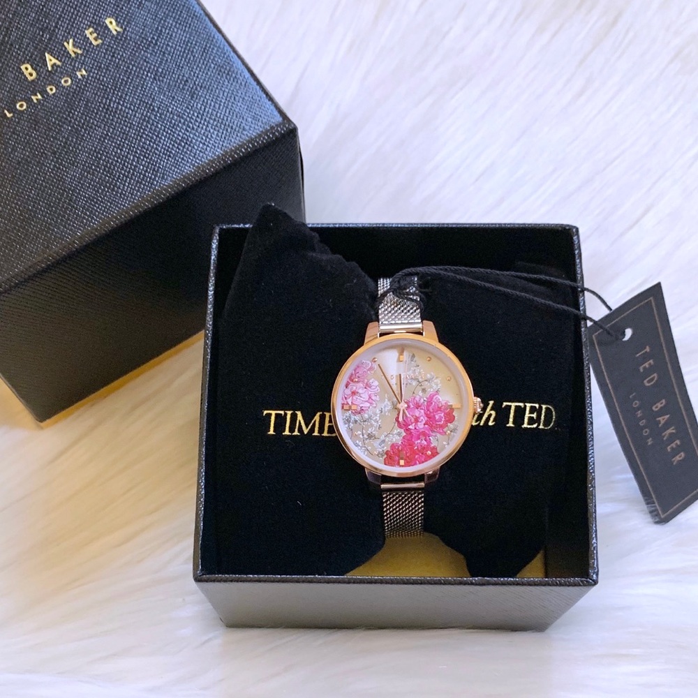 Ted Baker London Kate Mesh Band Floral Watch 32mm - Picture 5 of 8